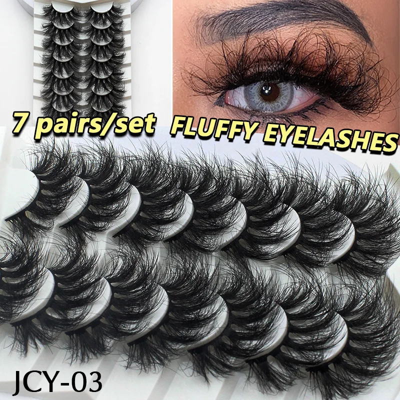 

18mm Stripe Lashes 7 Pairs Long Thick Mink Eyelashes Wholesale Makeup Tools