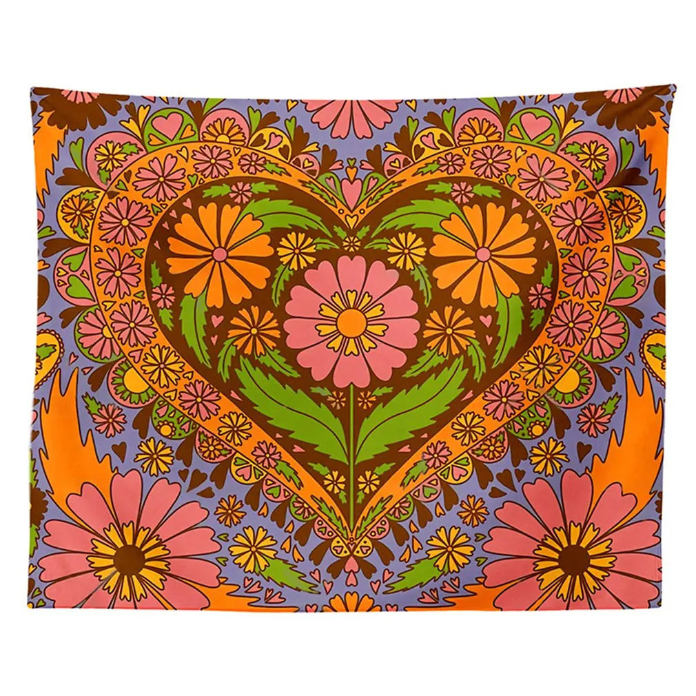 

Vintage Flower Tapestries Hanging 80S Retro Wall Decor Tapestries Bedroom Drom Room 90S Floral Heart Wall Decor Tapestry