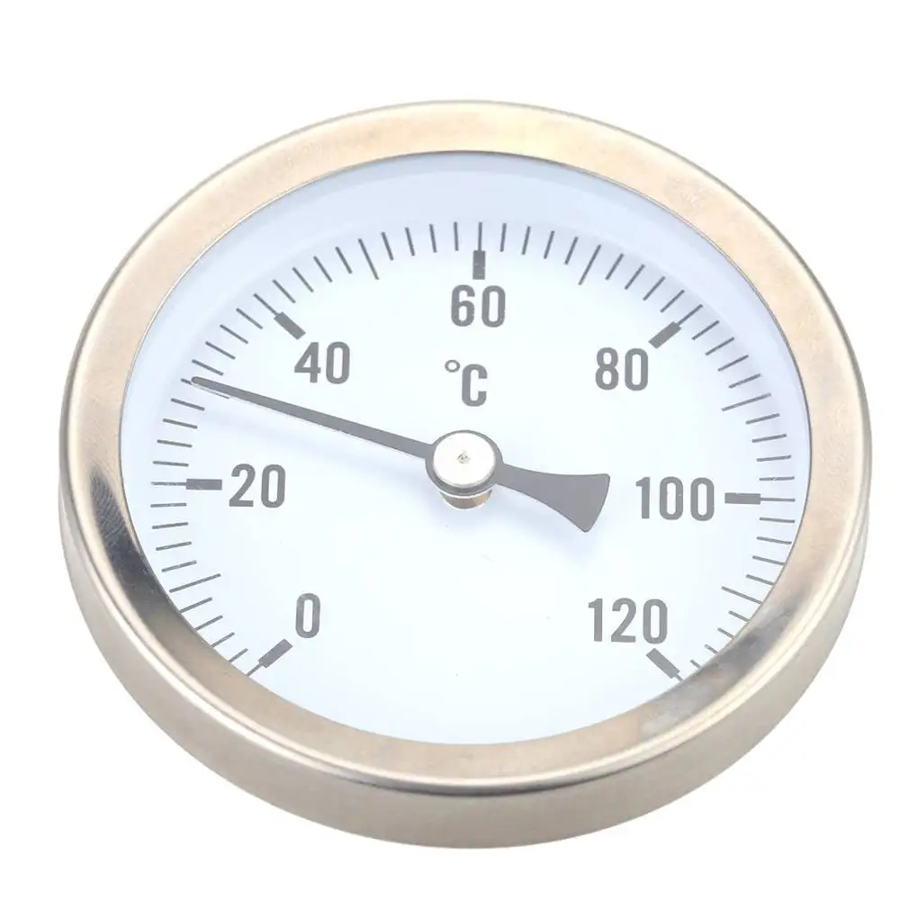 

63mm Dial Horizontal Thermometer Aluminum Temperature Gauge Meter Liquid Water