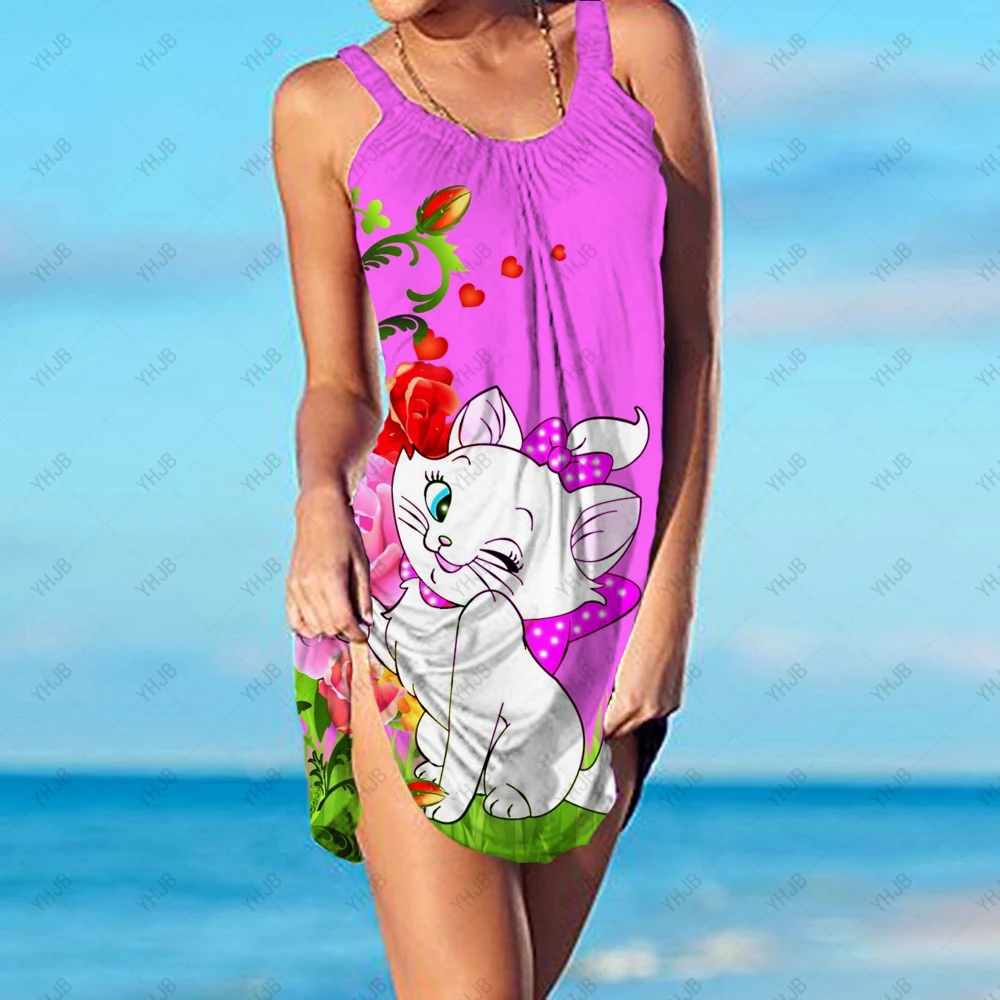 Женское винтажное платье Микки Маус пляжный сарафан на бретельках Брендовое