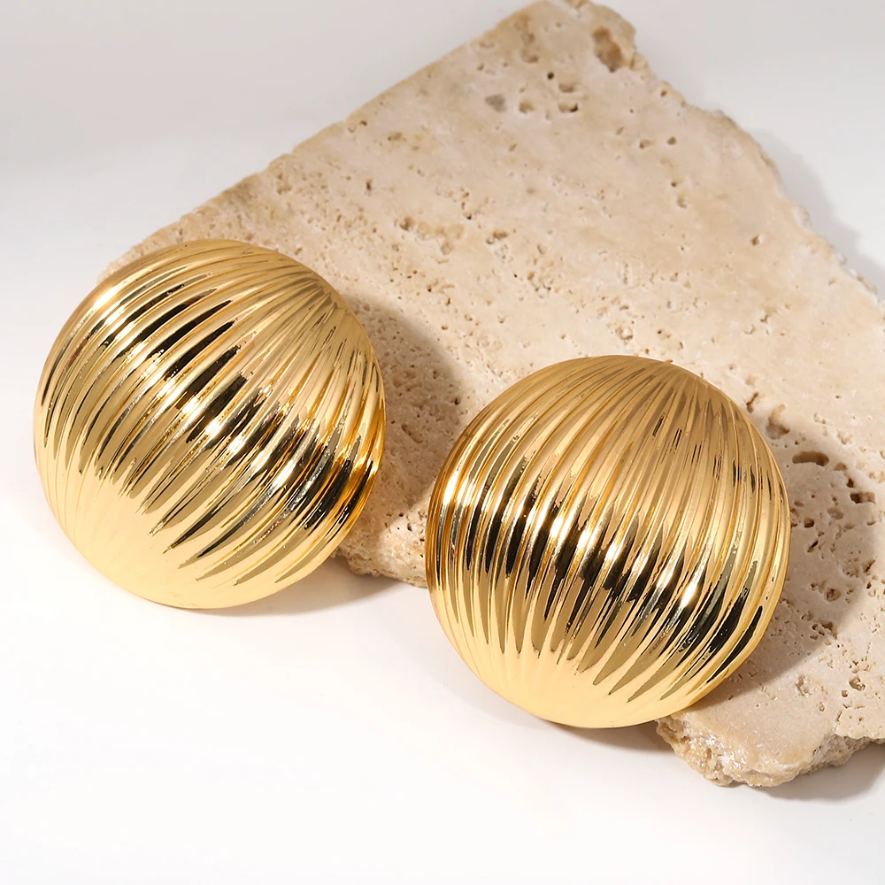 Женские крупные серьги-гвоздики AENSOA в винтажном стиле