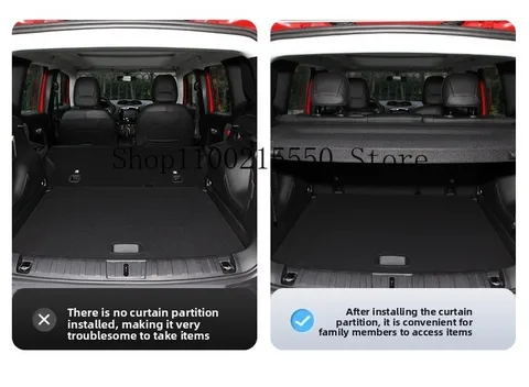 Черный цвет для Jeep Renegade 2016 + 2021, задняя полка для посылок, крышка нагрузки, выдвижная крышка для грузовой зоны