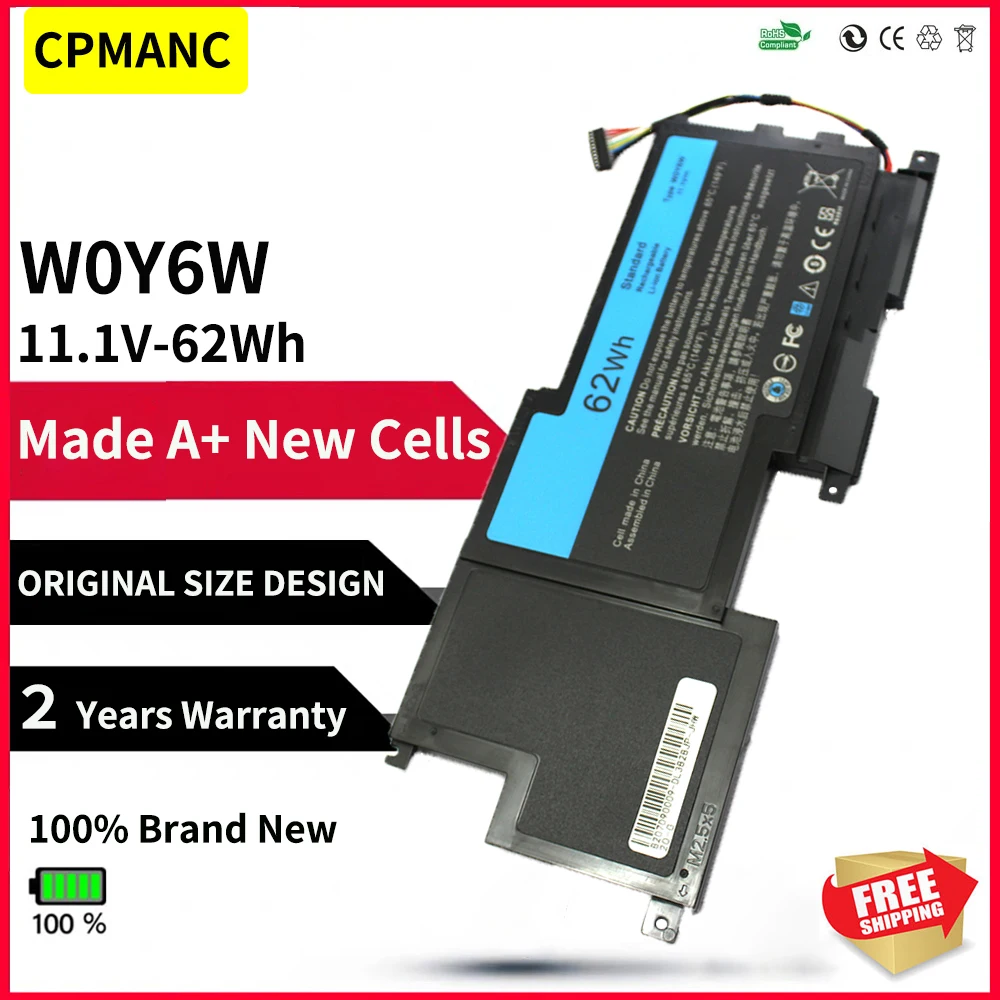CPMANC W0Y6W Аккумулятор для ноутбука Dell XPS 15-L521X серии XPS15-3828 9F233 WOY6W 3NPC0