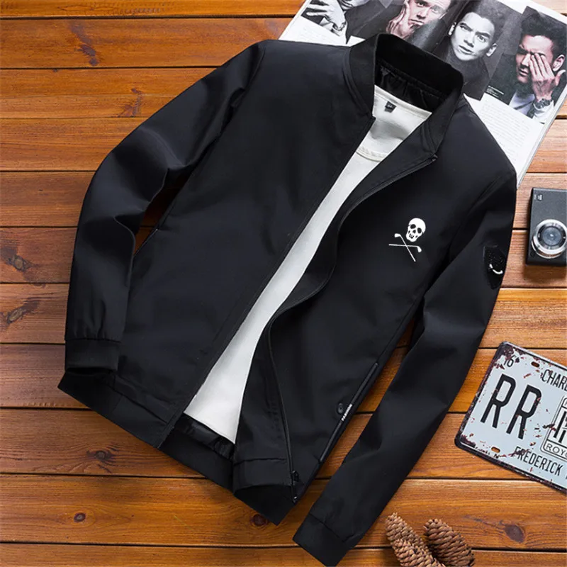 

Mens Golf Jacket wear golf shirt men Casual Sport Stand Collar Long Sleeve Zipper Sweater Coats Bomber man Jackets Male 2022