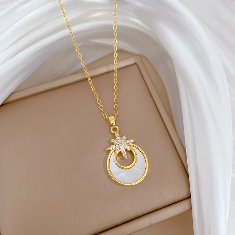 Модный великолепный микронабор ожерелье с луной и белым солнцем изысканное