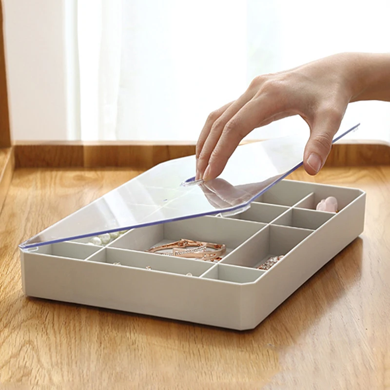 Casegrace Multi-lattice Jewelry Box With Lid Drawer Jewellery Display Storage Tray Organizer Case for Necklace Earrings Ring Box