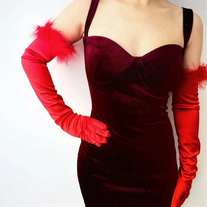 Шелковые атласные перчатки для танцевальной вечеринки эластичные длинные