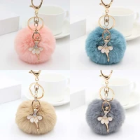 wholesale fake fur key chain cute car keychain car bag key ring women trinket jewelry gift