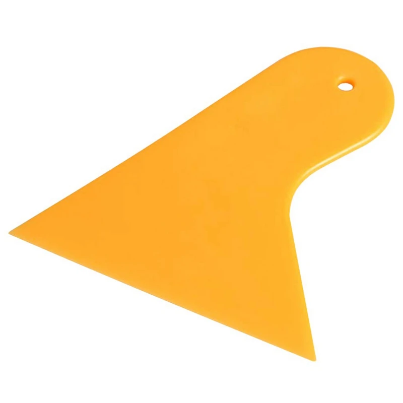 

Plastic Yellow Auto Car Window Sticker Film Scraper Squeegee Cleaning Tool