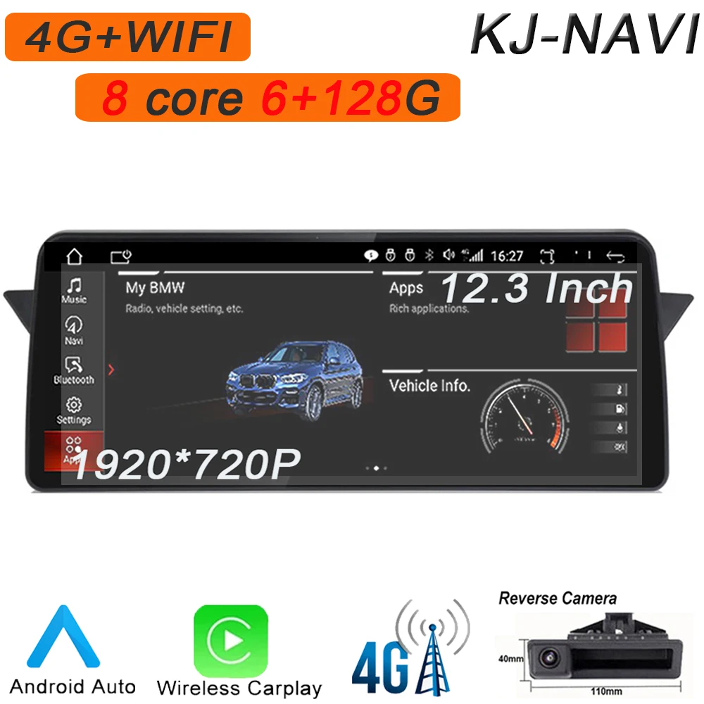 

iDrive / CIC System Radio Stereo Video 12.3" Android 11 IPS DSP Car Player Multimedia GPS Navigation For BMW X1 E84 2009 - 2015