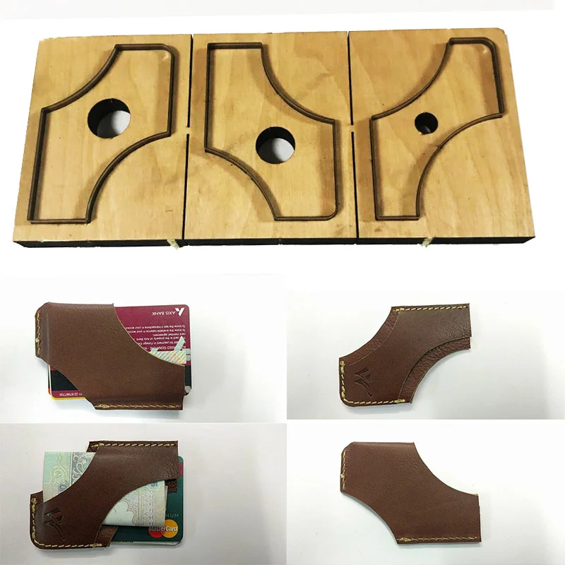 

Японский кожаный чехол со стальным лезвием и отделением для карт, бумажник для перфорации, ручной инструмент, форма для резки ножа 100x70 мм