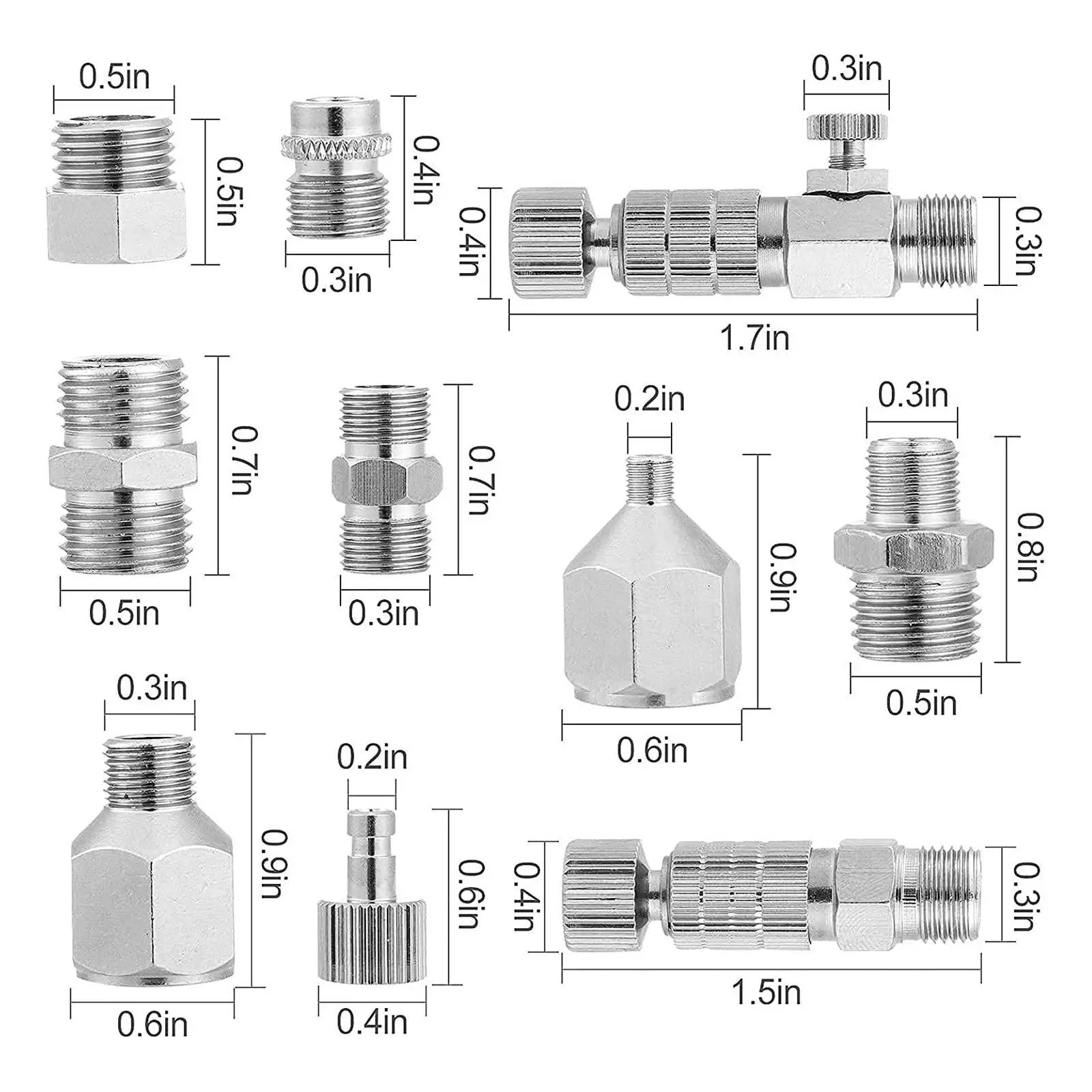 

1 Airbrush Adapter Set Quick Release Coupling Disconnect Adapter Kit Fitting