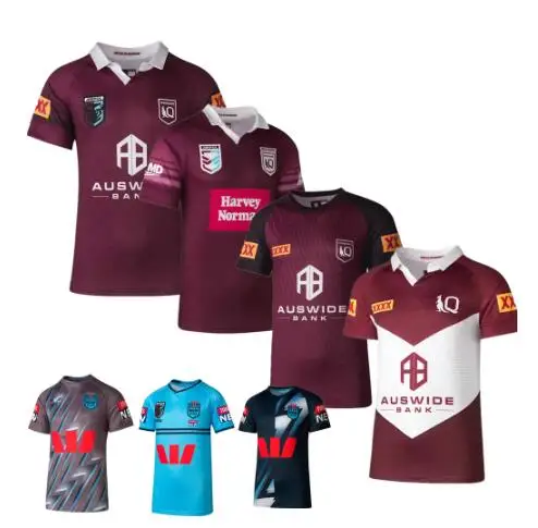 

new 2023 2024 Australia QUEENSLAND QLD STATE OF ORIGIN NSW BLUES home INDIGNEOUS Training rugby shirt kids suits rugby jersey 4.