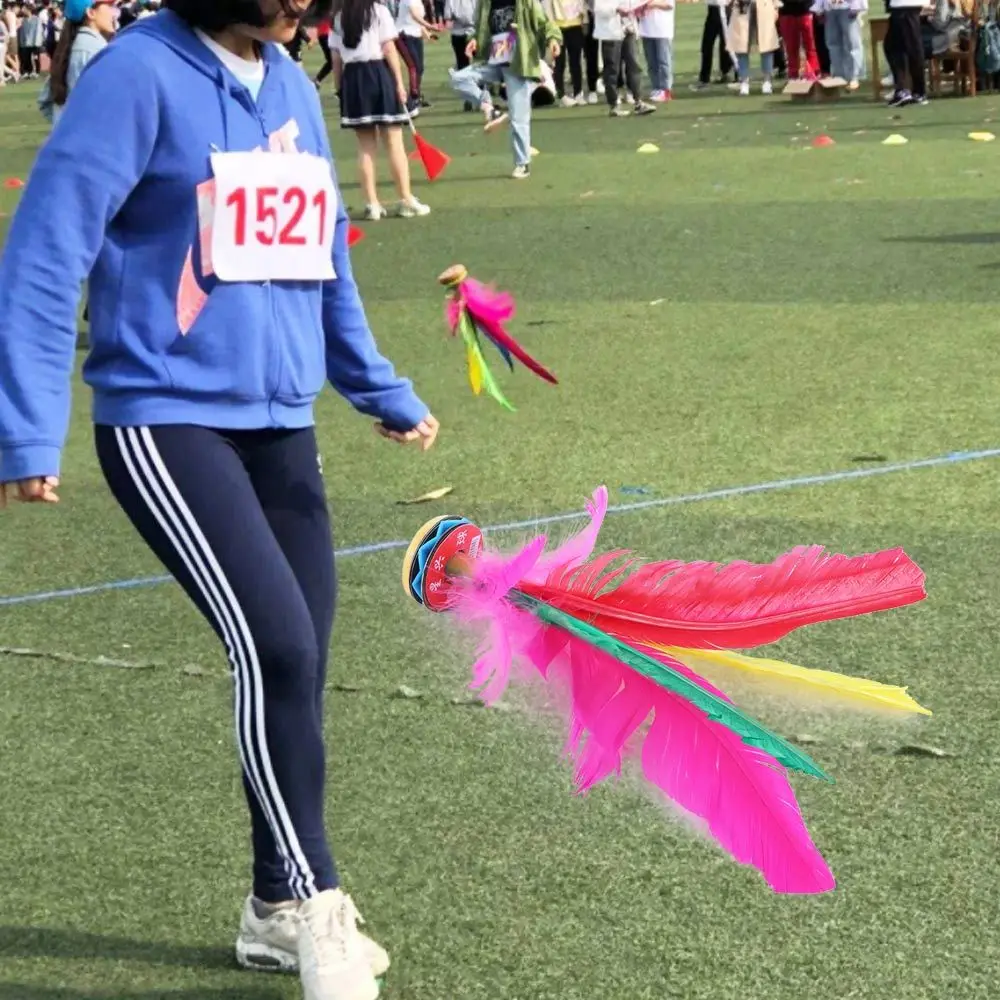 Durable Sports Game Colorful Feathers Chinese Jianzi Sport Training Foot Kick Shuttlecock