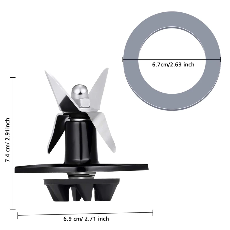 M2EE Stainless Steel Blender Blade Assembly Replacement Widen 4 Leaf Blade for CUISINART Series Blender Juicer Parts