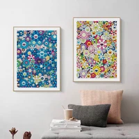 nordic anime smiley sun flower flower wall art poster childrens room canvas painting printing home decoration painting