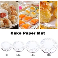 100pcsbag round flower air fryer pad placemat coaster cake baking paper pad oil absorbing dessert paper photo background paper