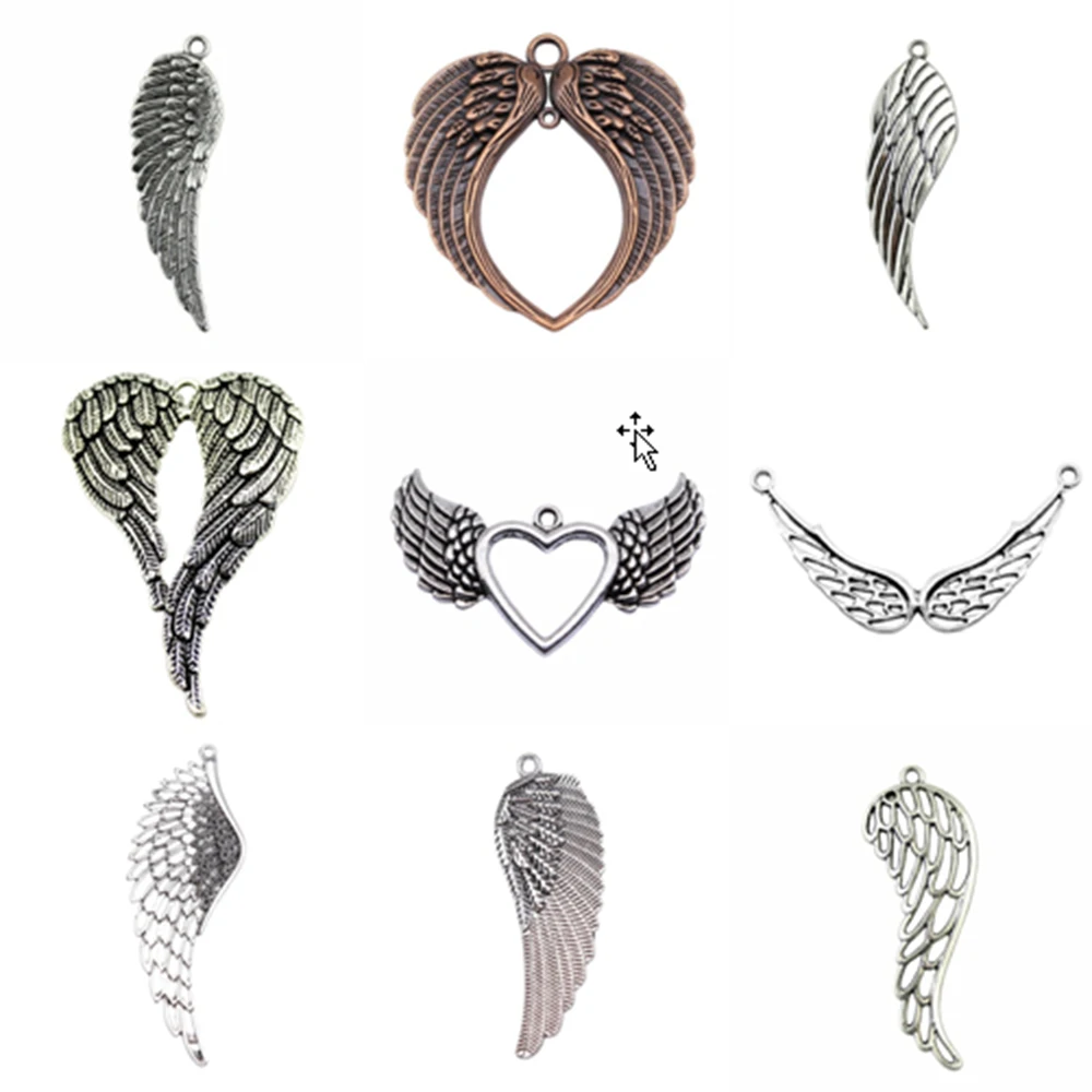 

Большая двойная подвеска крыло Ангела ювелирные изделия DIY Подвески для изготовления браслетов