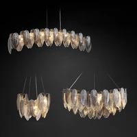 led postmodern grey swan stainless steel glass hanging lamps indoor lighting suspension luminaire pendant light for foyer