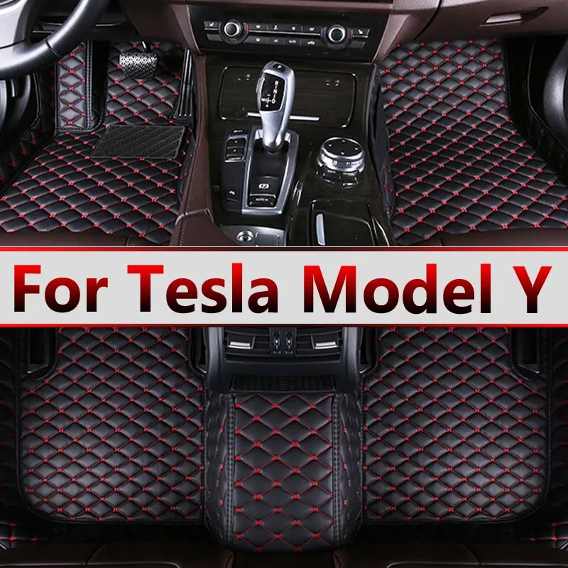 

Автомобильные коврики для Tesla Model Y 7 Seat 2020 2021 2022 2023, кожаный коврик, автозапчасти, напольный ковер, аксессуары для автомобиля