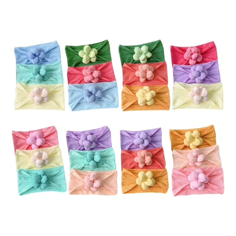 

Детская Мягкая Цветочная повязка для волос для младенцев, многоцветные цветы для новорожденных