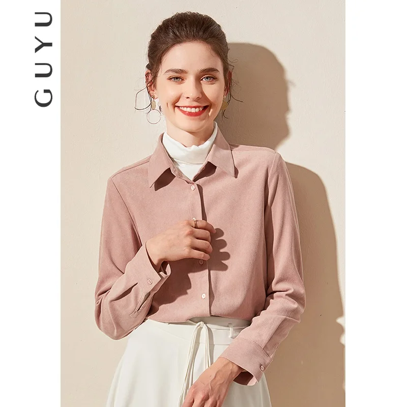 Утолщенные розовые рубашки женские с длинным рукавом 2024 осень и зима новая