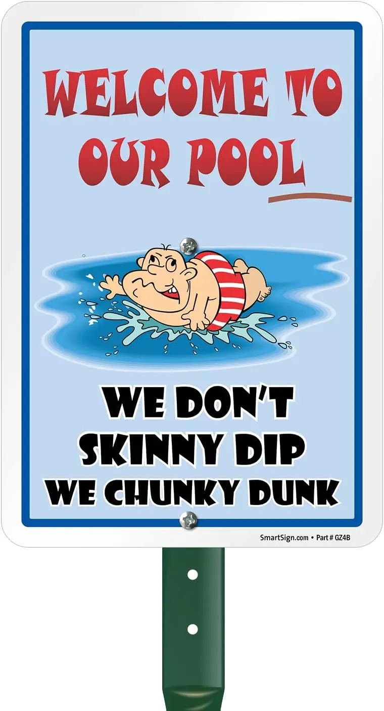 SmartSign 10 x 7 дюймов Добро пожаловать в наш бассейн мы не худим погруже массивным