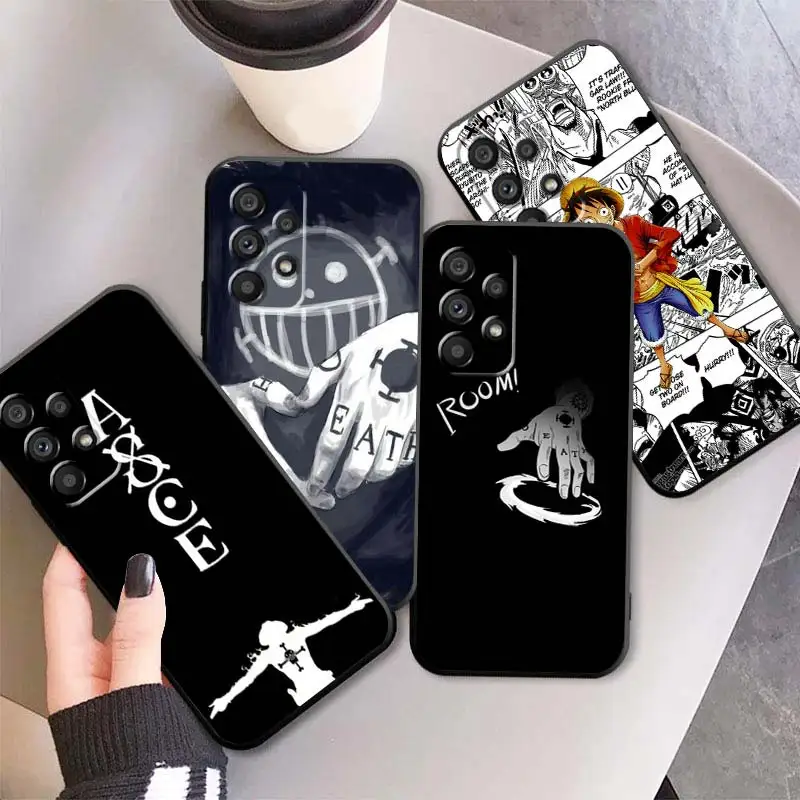 

Anime Art Comics O-One P-Piece Black Phone Case For Samsung A73 A72 A71 A53 A52 A51 A42 A34 A33 A32 A23 A22 A21 A13 A04 A03 5G