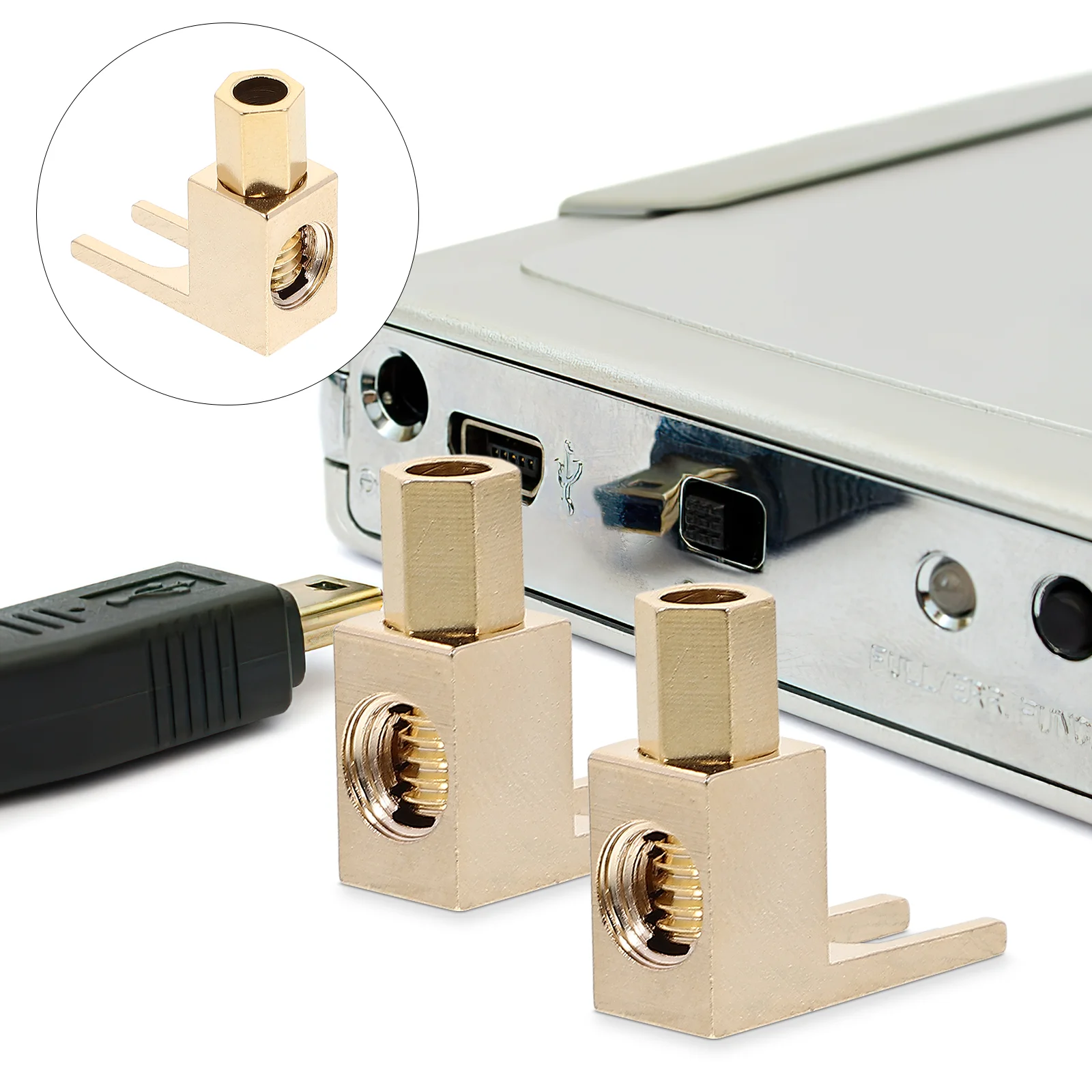 

2 Pcs Banana Clip Speaker Plugs Connector Right Angle Pure Copper Wire Connectors