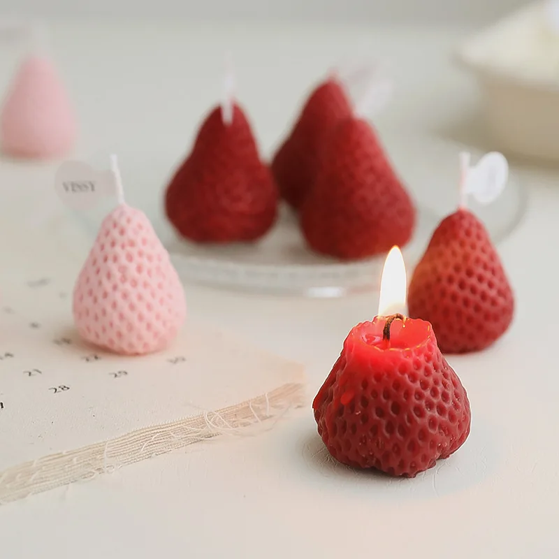 

Strawberry Scented Candle Soy Wax 1/4/6PCS Aromatic Candles Aromatherapy Home Fragrance Decoration Birthday Wedding Party