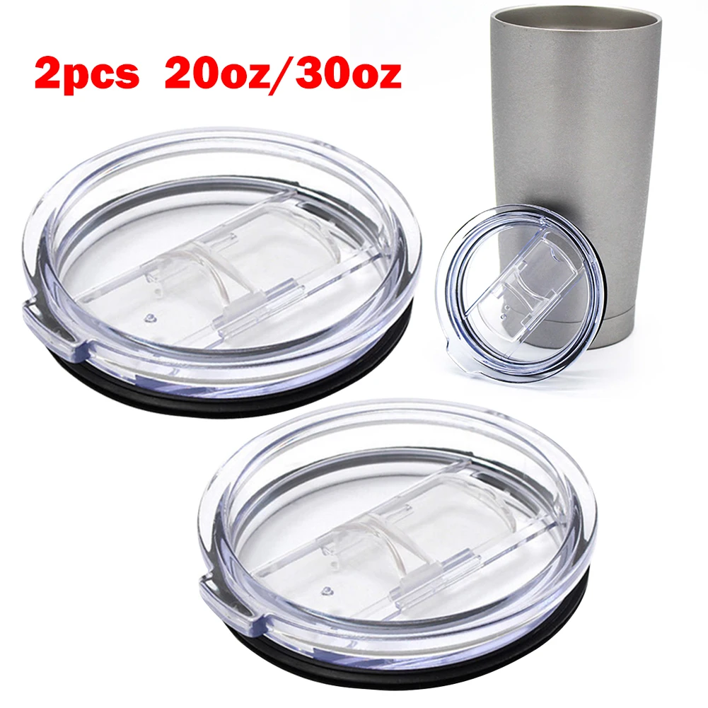 

Durable High Quality Brand New Lid Cover Spill Proof Splash Tumbler Cup 2pcs 88x23mm/100x23mm Accessories Clear