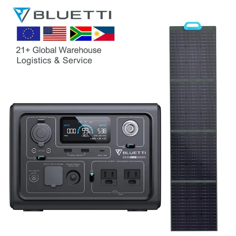 Синий Tti Eb3a + PV120 Солнечные панели Домашний солнечный генератор для хранения от