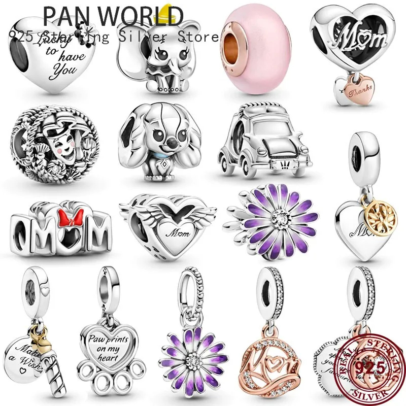

Hot 925 Sterling Silver New Fashion Unicorn Rose Eternal Love Pendant Suitable For Original pan Women's Bracelet Jewelry