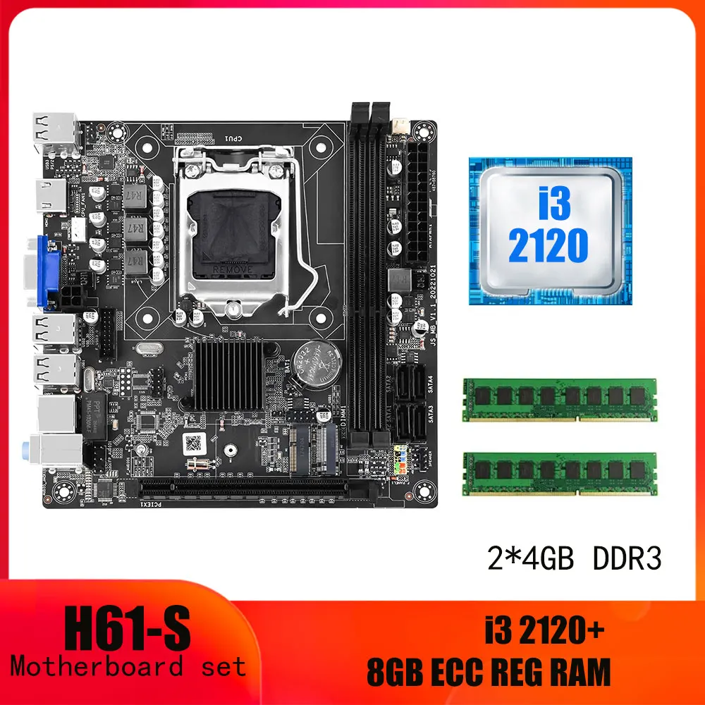 

Семейная материнская плата LGA 1155 с i3 2120 и 2*4 Гб = 8 Гб DDR3, материнская плата для ПК Mini Itx