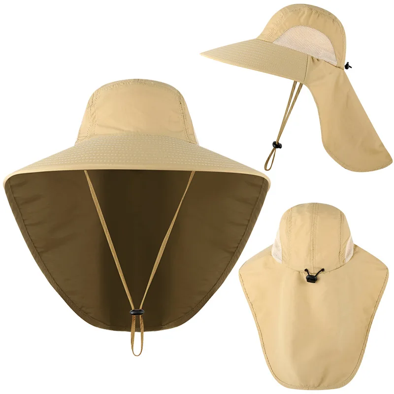 

Outdoor Men Hats Fishing Cap Solid Color Wide Brim Anti-uv Beach Sun Caps Women Bucket Hat Summer Autumn Hiking Camping