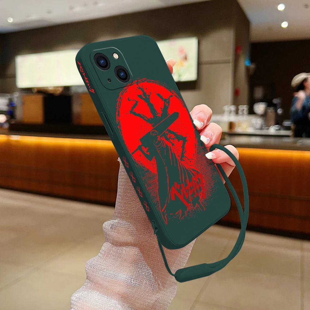 Фото Аниме Чехол Berserk для телефона Xiaomi Redmi Note 12 11 11T 10 10S 9 Pro Plus 10C 9A 9C 9T K40 K50 K60 4G с ремешком на руку №2
