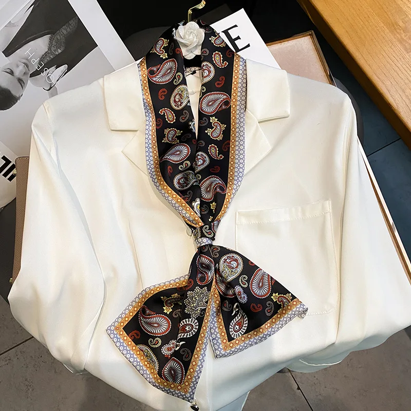 Модный шелковый шарф с пекан Кеши для женщин длинный платок декоративная защита