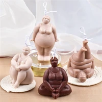 3d yoga cadnle silicone mold large plump woman body art home decorate aromatherapy soap epoxy resin mould difusser plaster diy