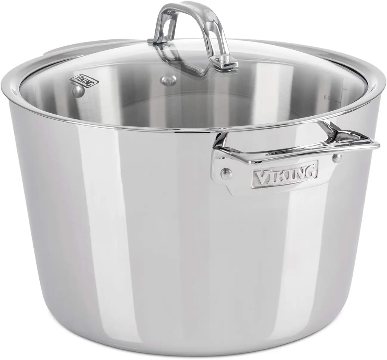 

3-Ply Stainless Steel Stock Pot, 8 Quart, Includes Glass Lid, Dishwasher, Oven Safe, Works on All Cooktops including Induction S