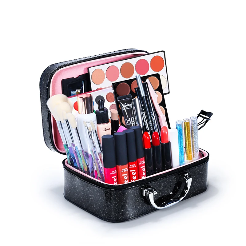 

34Pcs/Case Full Makeup Set Eye Shadow Concealer Highlight Mascara Eyebrow Eyeliner Lip Balm Liquid Lipstick Cosmetic Tool Kit