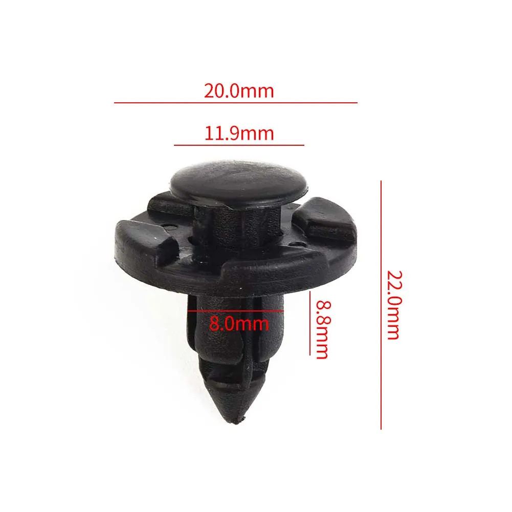 

50pcs 8mm Car Plastic Rivet Fasteners Interior Bumper Fender Fixing Clips Cover High Quality Accessory Part Suitable For Cars