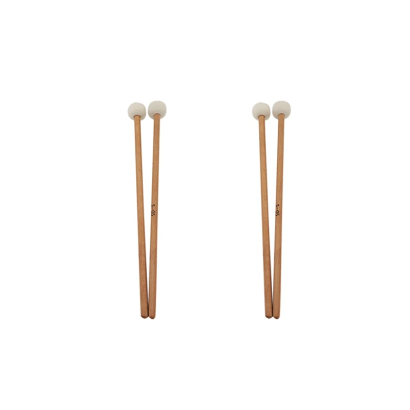 

Новые 2 пары палочек из войлока барабанные палочки с деревянной ручкой для перкуссионных инструментов аксессуары