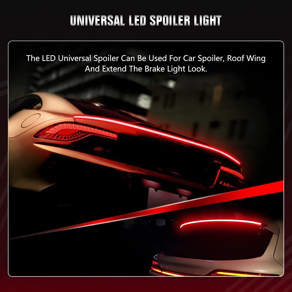 Универсальный светодиодный спойлер из углеродного волокна OKEEN 12 В Автомобильный