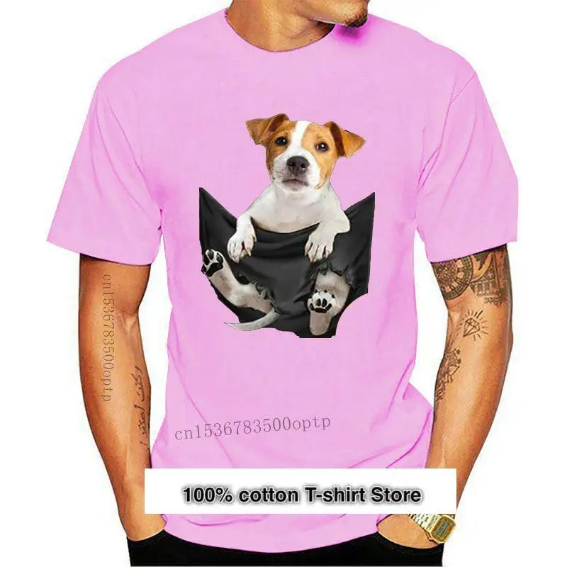 

Camiseta con bolsillo interior para hombre y mujer, camisa con diseño de perro LoversT, color negro, talla S-3XL, Unisex