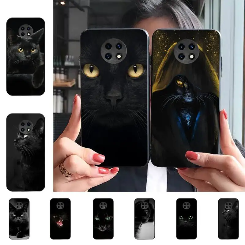 

Black Cat Staring Eye Phone Case for Samsung S20 lite S21 S10 S9 plus for Redmi Note8 9pro for Huawei Y6 cover