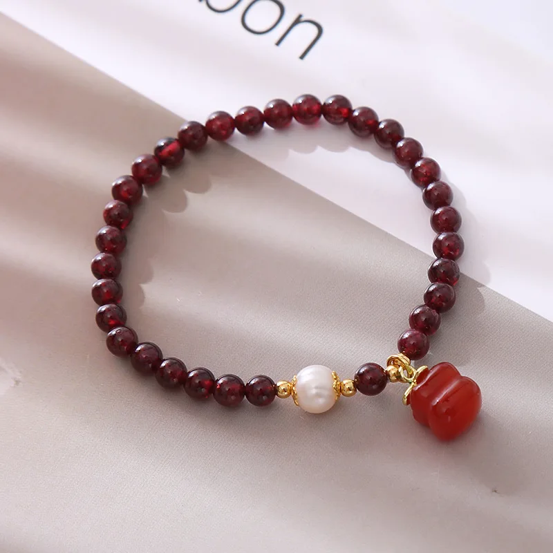 Горячая Распродажа натуральный гранат Пресноводный Жемчуг и агат 14K золото