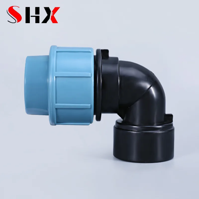 1'' 3/4'' 1/2'' 90 Degree Connector PE Material Reducing Connector Home Garden Hose Irrigation Fittings Adapter
