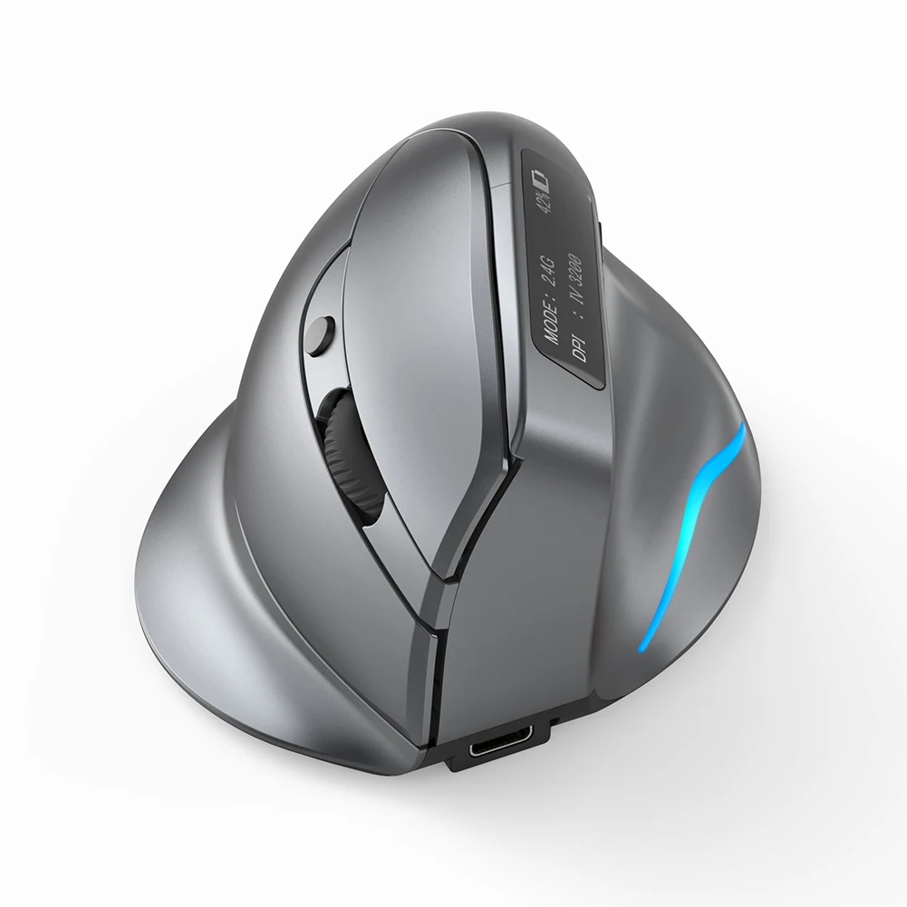 

F-26C Ergonomic Vertical Mouse 2.4G Rechargeable Wireless Mouse 8 Buttons 3200DPI Adjustable Gaming Mice For Computer Laptop PC