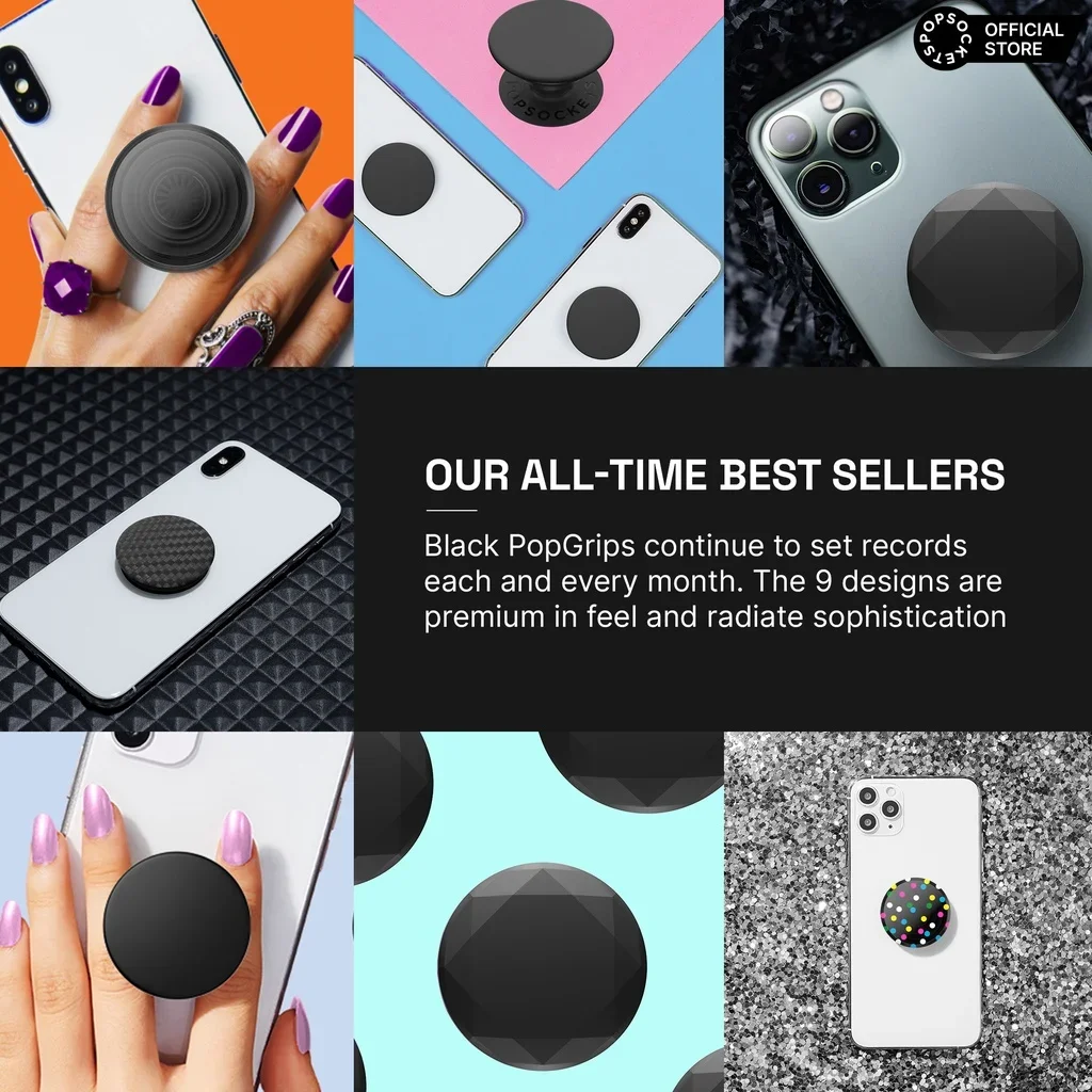 PopMount 2-Bike MagSaf PopGrip Base Slide Stretch Премиум-крепление для телефона/ручка/кошелек