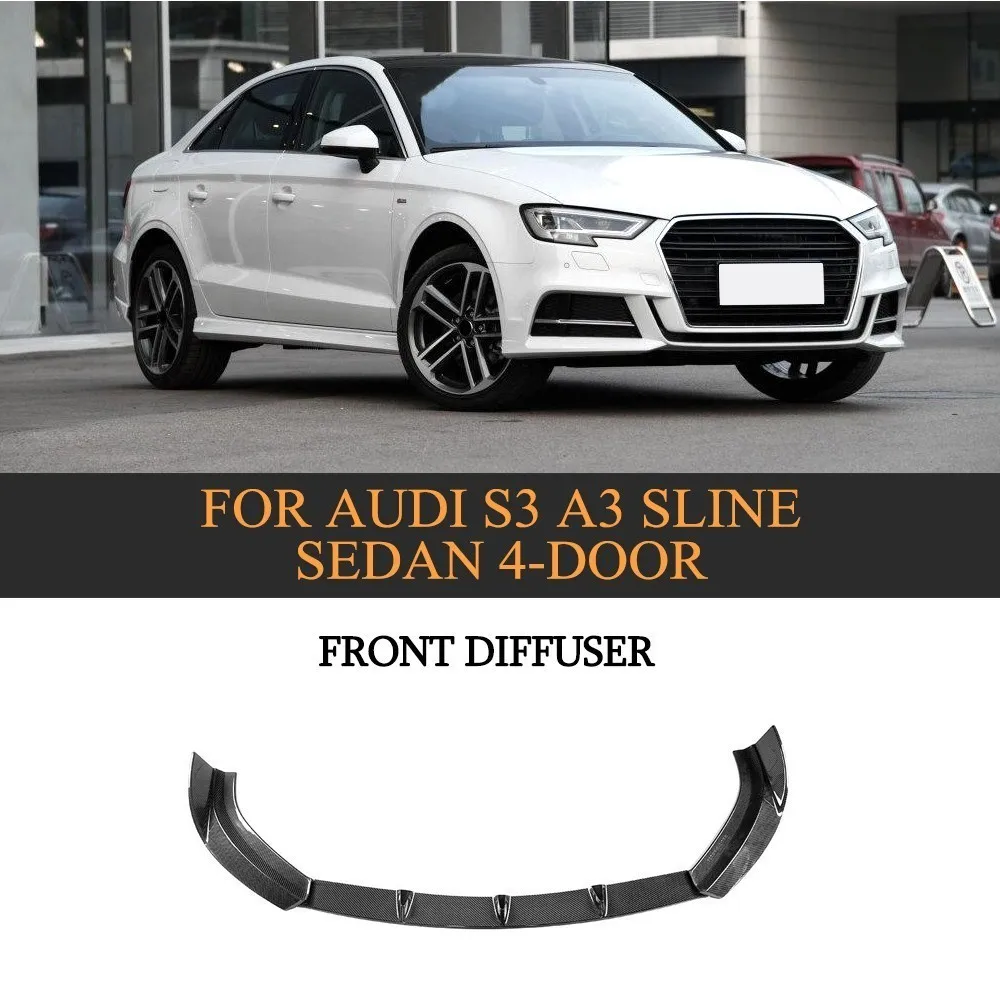 

Спойлер на передний бампер из углеродного волокна для Audi S3 A3 SLINE Base Prestige прогрессивный Премиум плюс Седан 4-дверный 2017 - 2019